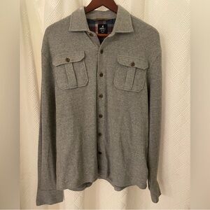Johnnie-O Mens Shirt Jacket Shacket Light Gray Size Medium